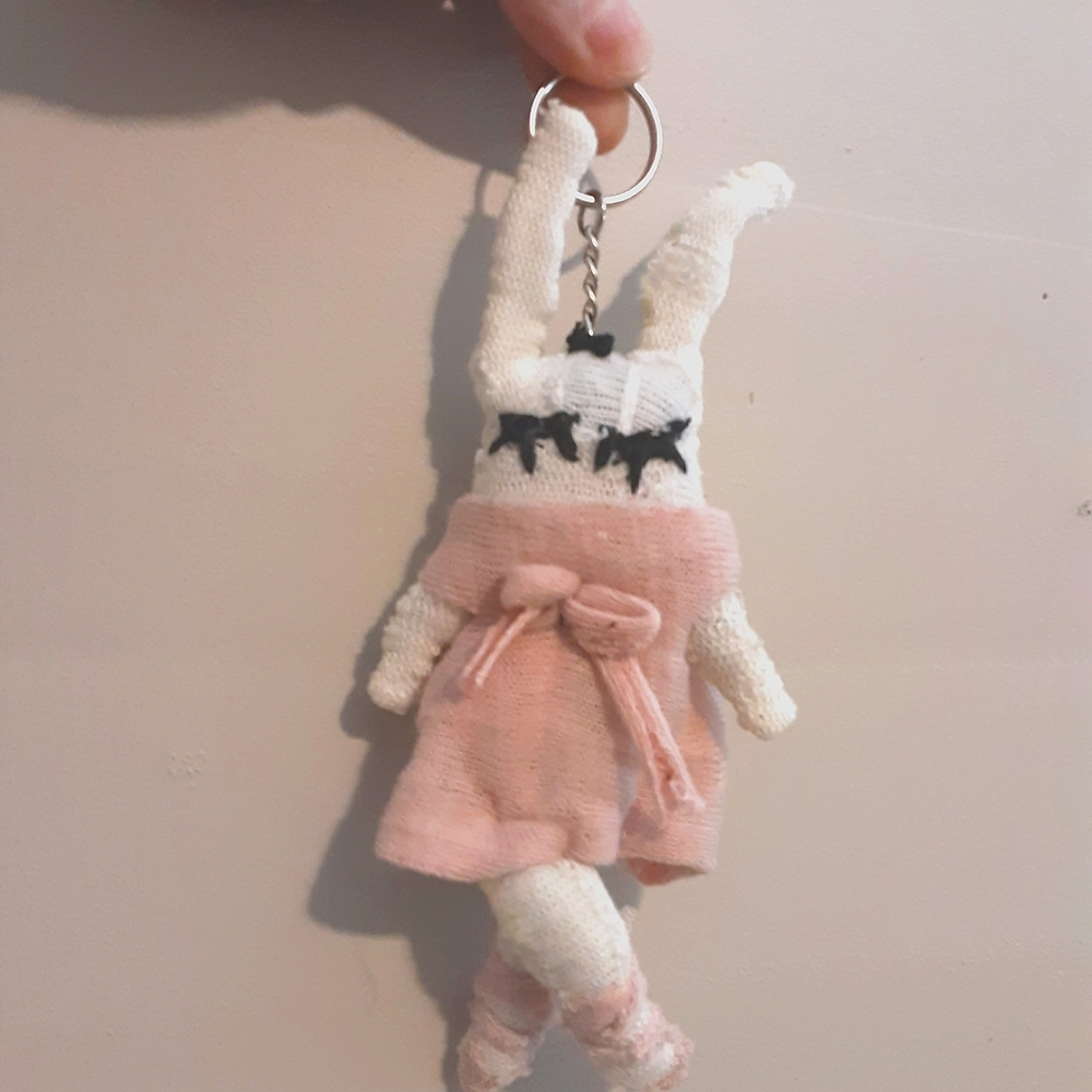 reduce reuse rabbit keychain accessory
